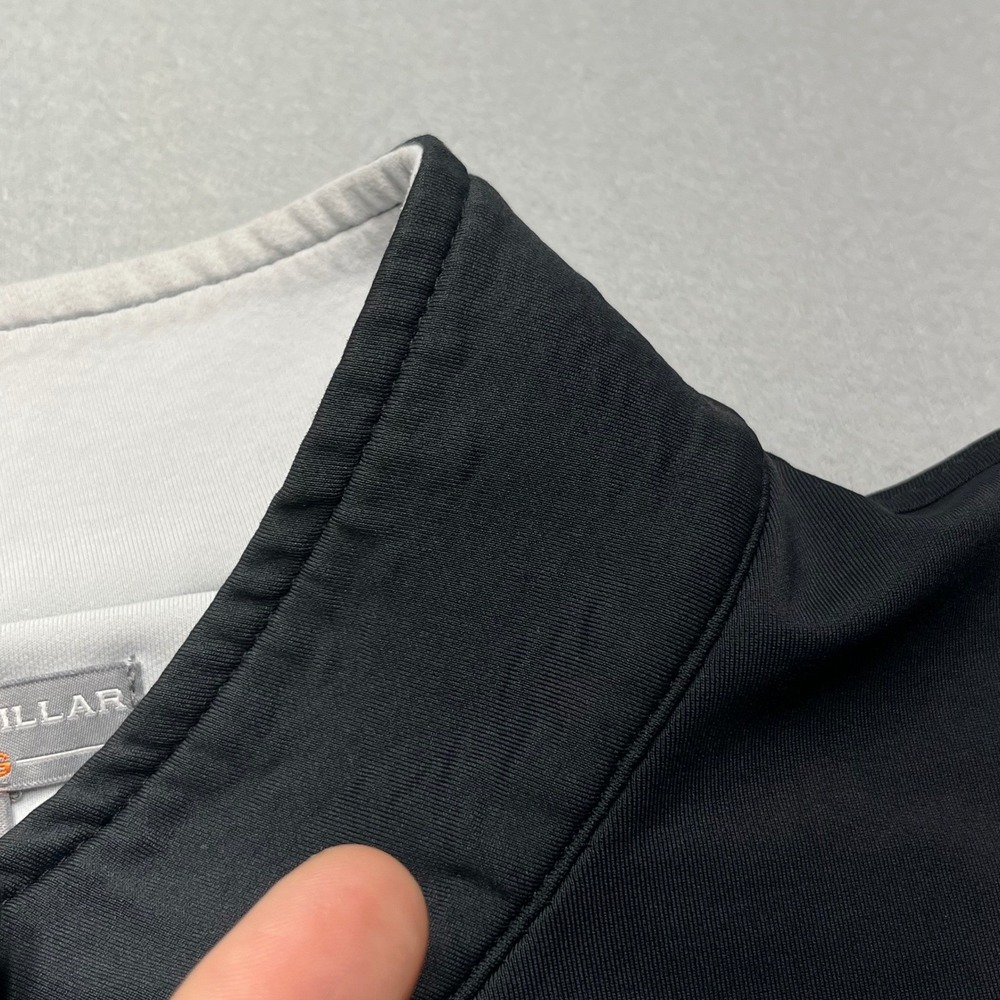 Peter Millar Perth  Wicking Men 3XL 1/4 Zip Pullover Black Applied Felts Stretch - Picture 9 of 11